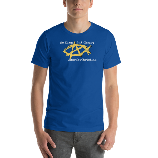AnarchoChristian - No King But Christ - Anarchist Jesus Fish Premium T-Shirt - Proud Libertarian - AnarchoChristian
