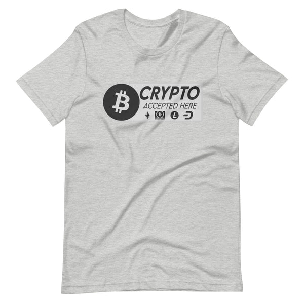 Crypto Accepted Here Short-Sleeve Unisex T-Shirt - Proud Libertarian - Libertarian Frontier