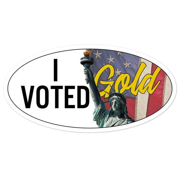 I Voted Gold - Large Vote Stickers (Design 3) - Proud Libertarian - Proud Libertarian