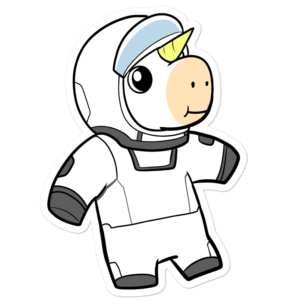 Space Unicorn Cartoon - Bubble-free stickers - Proud Libertarian - Cartoons of Liberty