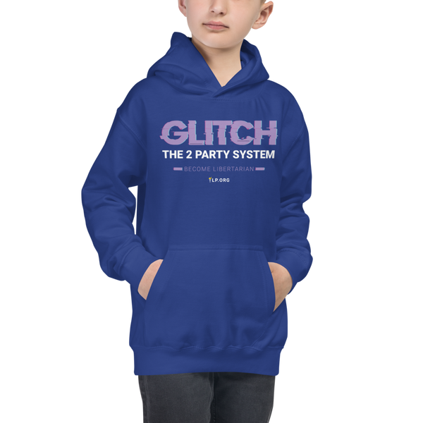 Glitch the Two Party System Kids Hoodie - Proud Libertarian - Pirate Smile