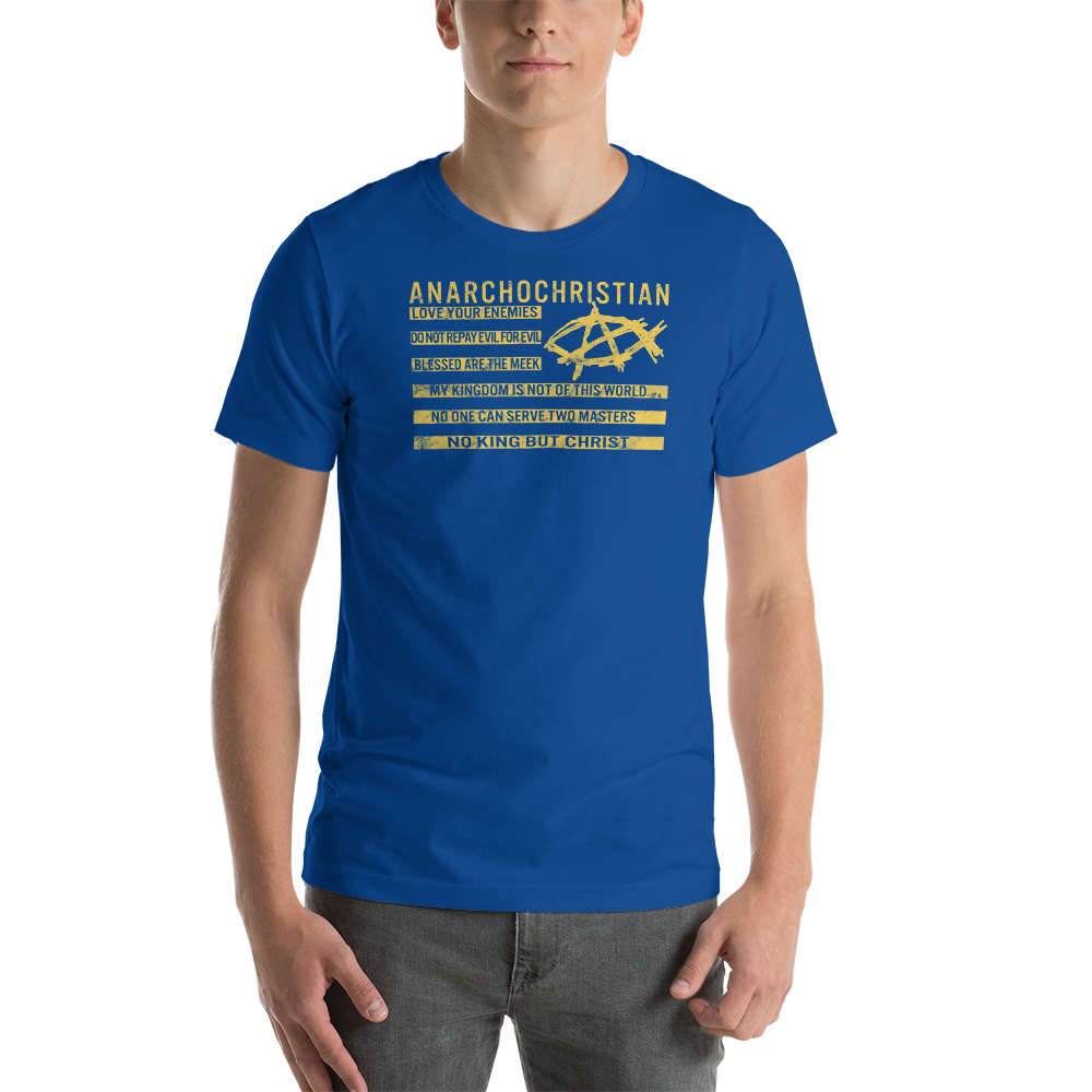 AnarchoChristian - No King But Christ Christian Flag Premium T-Shirt