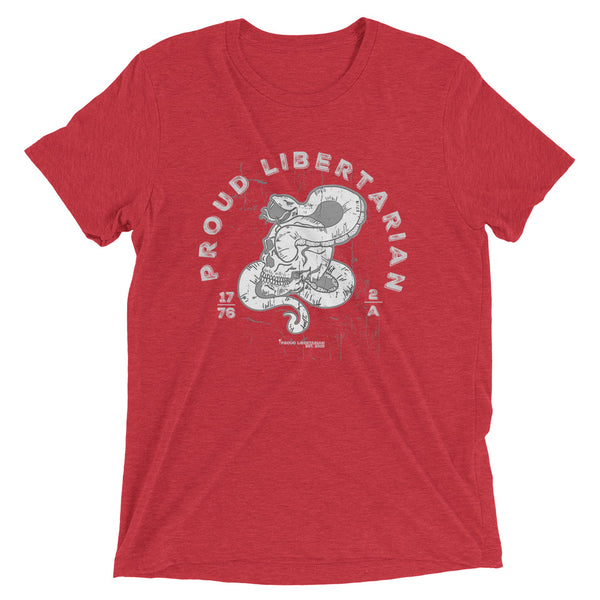 Snake Skull Proud Libertarian Short sleeve t-shirt - Proud Libertarian - Proud Libertarian