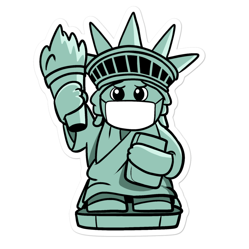 Masked Liberty Cartoon - Bubble-free stickers - Proud Libertarian - Cartoons of Liberty