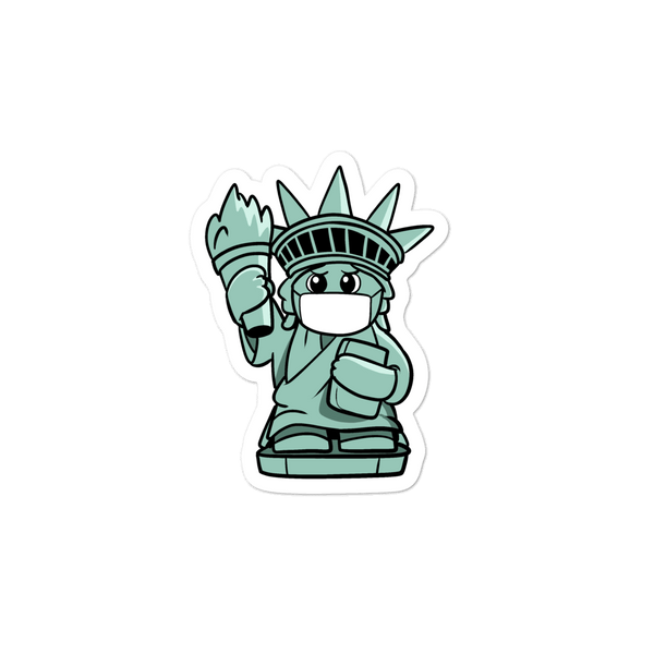 Masked Liberty Cartoon - Bubble-free stickers - Proud Libertarian - Cartoons of Liberty
