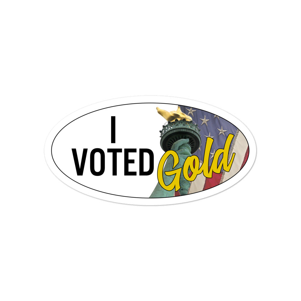 I Voted Gold - Large Vote Stickers (Design 2) - Proud Libertarian - Proud Libertarian