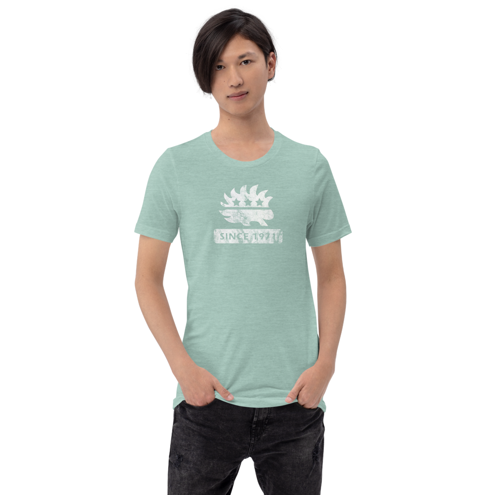 Libertarian Porcupine (Since 1971) Short-Sleeve Unisex Heathered T-Shirt - Proud Libertarian - Proud Libertarian