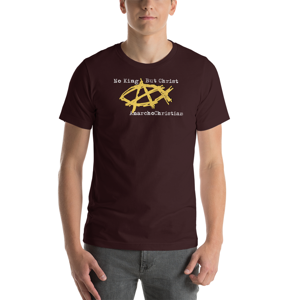 AnarchoChristian - No King But Christ - Anarchist Jesus Fish Premium T-Shirt - Proud Libertarian - AnarchoChristian