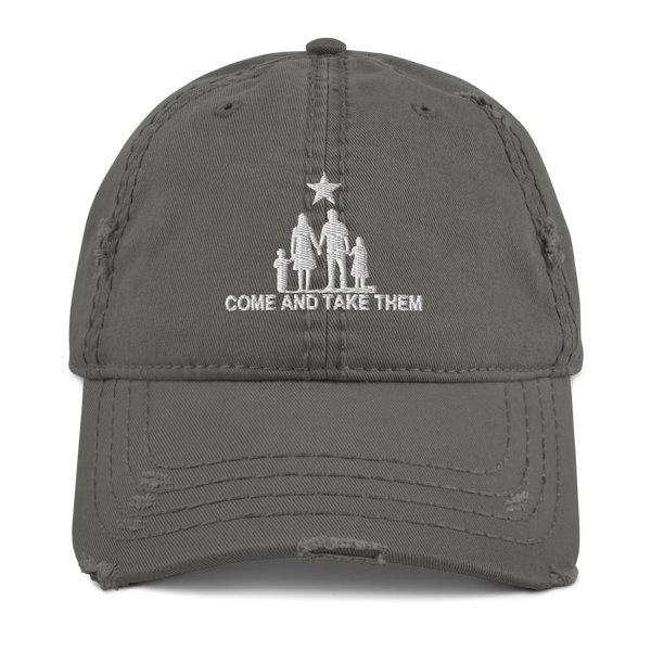 Come and Take Them Anti-War Distressed Dad Hat - Proud Libertarian - AnarchoChristian