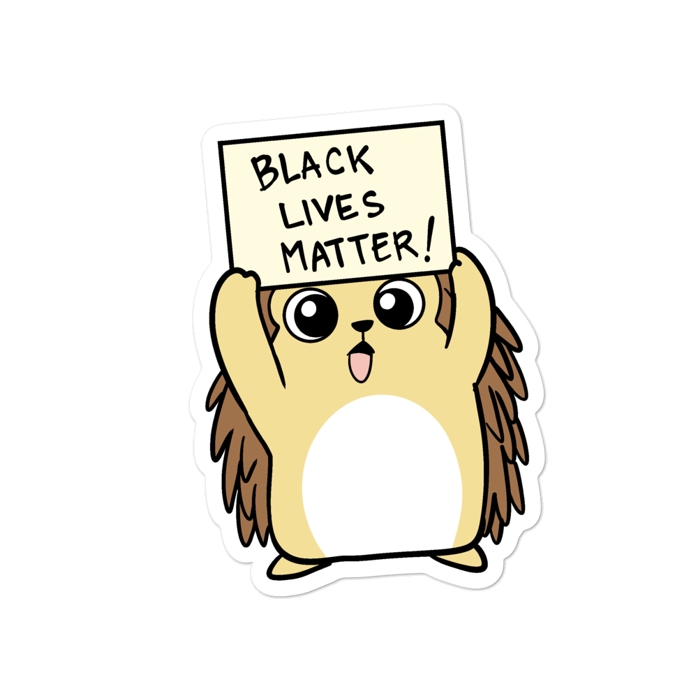 Black Lives Matter Porcupine Cartoon - Bubble-free stickers - Proud Libertarian - Cartoons of Liberty