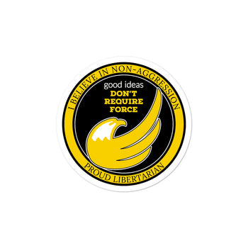 Proud Libertarian Logo - I believe in Non-Aggression Bubble-free stickers - Proud Libertarian - Proud Libertarian