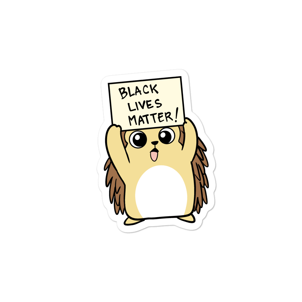 Black Lives Matter Porcupine Cartoon - Bubble-free stickers - Proud Libertarian - Cartoons of Liberty