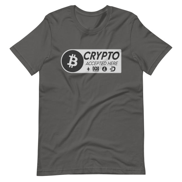 Crypto Accepted Here Short-Sleeve Unisex T-Shirt - Proud Libertarian - Libertarian Frontier