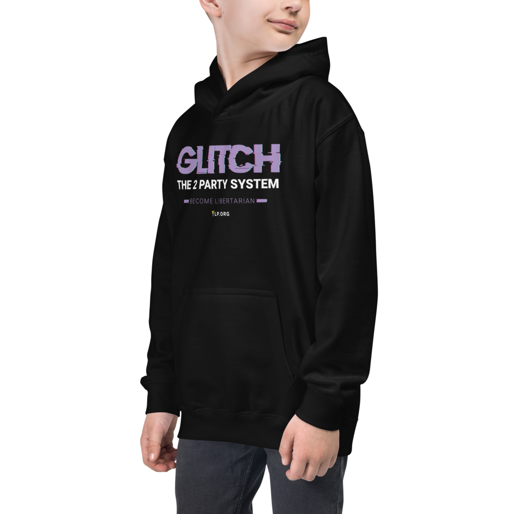 Glitch the Two Party System Kids Hoodie - Proud Libertarian - Pirate Smile