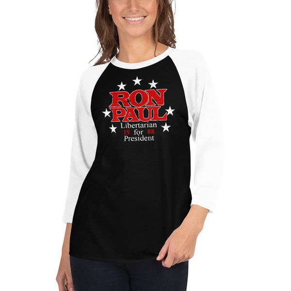 Ron Paul for President 3/4 sleeve raglan shirt - Proud Libertarian - Libertarian Frontier