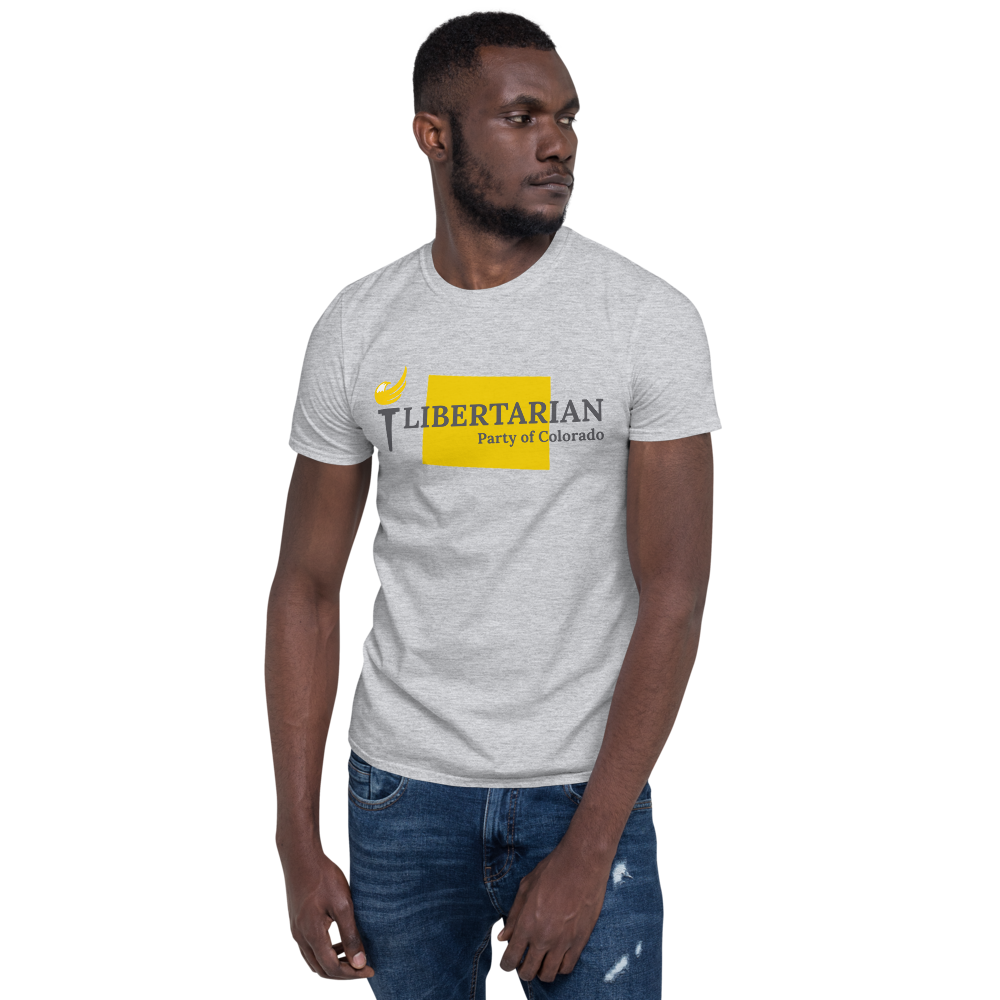 Libertarian Party of Colorado Short-Sleeve Unisex T-Shirt - Proud Libertarian - Proud Libertarian