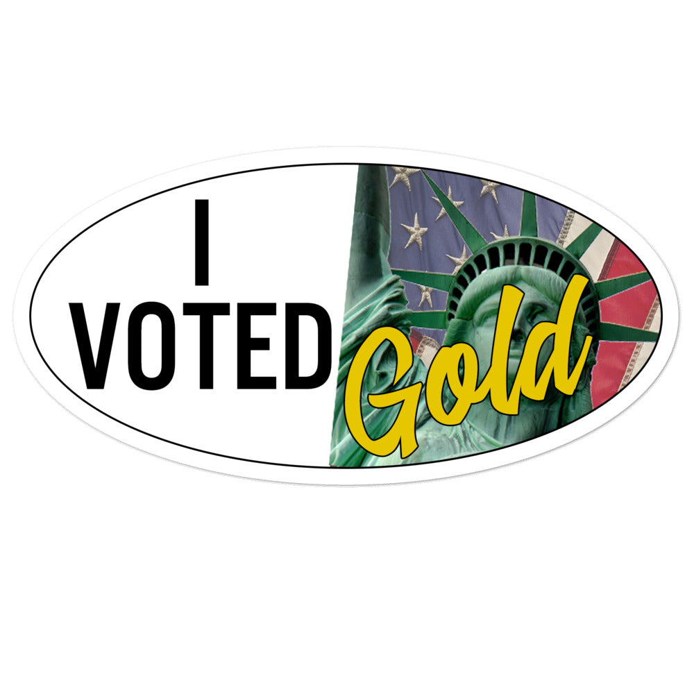 I Voted Gold - Large Vote Stickers (Design 1) - Proud Libertarian - Proud Libertarian