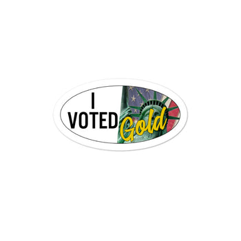 I Voted Gold - Vote Stickers 1 x 2 Ovals (Quantity 8) - Proud Libertarian - Proud Libertarian