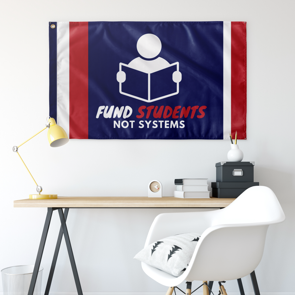 Fund Students Not Systems Single Sided Flag - Proud Libertarian - The Brian Nichols Show