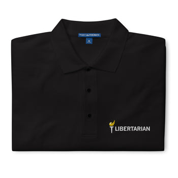 Libertarian Party Torch Men's Premium Polo - Proud Libertarian - Proud Libertarian