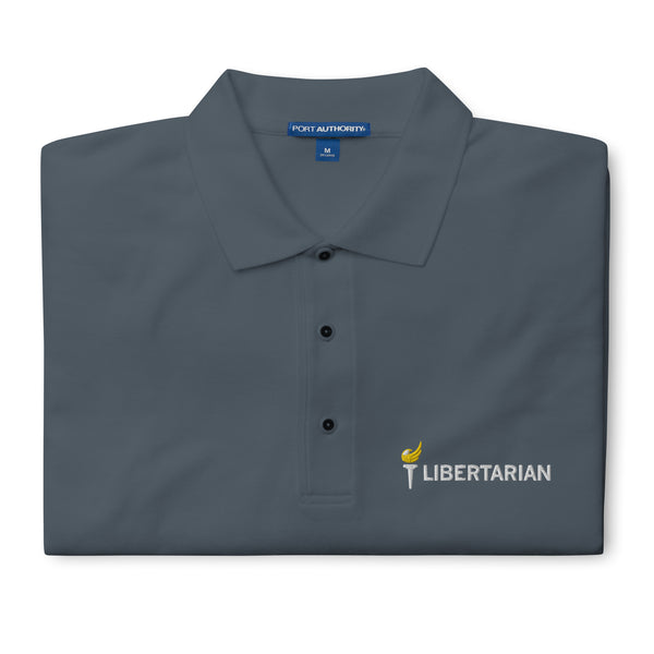Libertarian Party Torch Men's Premium Polo - Proud Libertarian - Proud Libertarian