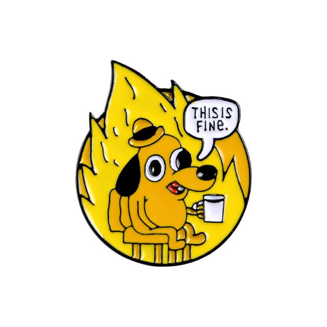 "This Is Fine" Burning Pins by White Market - Proud Libertarian - White Market