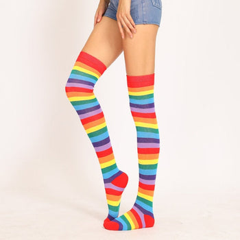 Thigh Long Rainbow Socks by White Market - Proud Libertarian - White Market