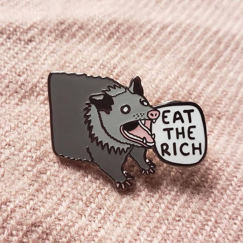 Eat the Rich Possum Pin by White Market - Proud Libertarian - White Market