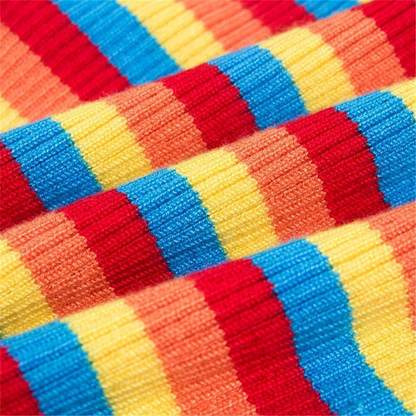 Ribbed Rainbow Turtleneck Sweater by White Market - Proud Libertarian - White Market