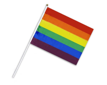 Small Rainbow Gay Pride LGBTQ Flags on a Stick - Proud Libertarian - Fundraising for a Cause