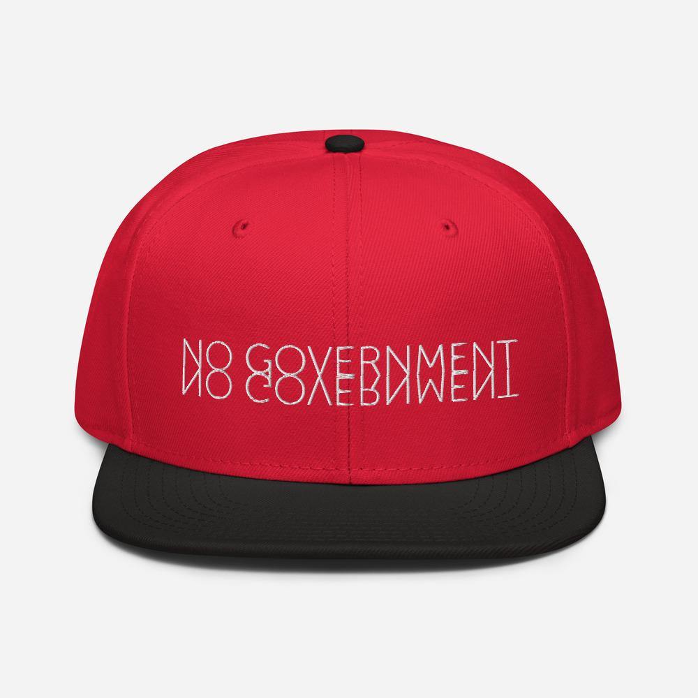 NO GOVERNMENT Snapback Hat - Proud Libertarian - Proud Libertarian