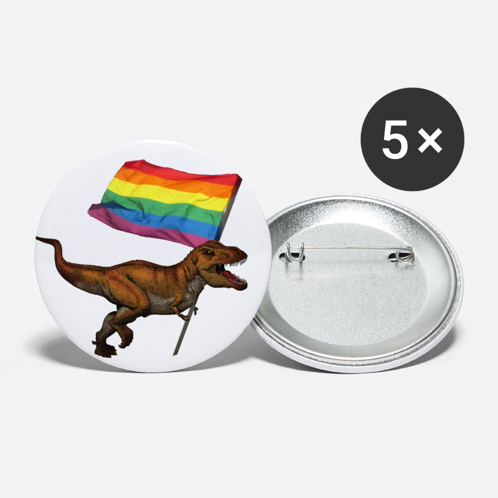 LGBT-Rex Tyrannosaurus Rex Buttons large 2.2'' (5-pack) - Proud Libertarian - Proud Libertarian