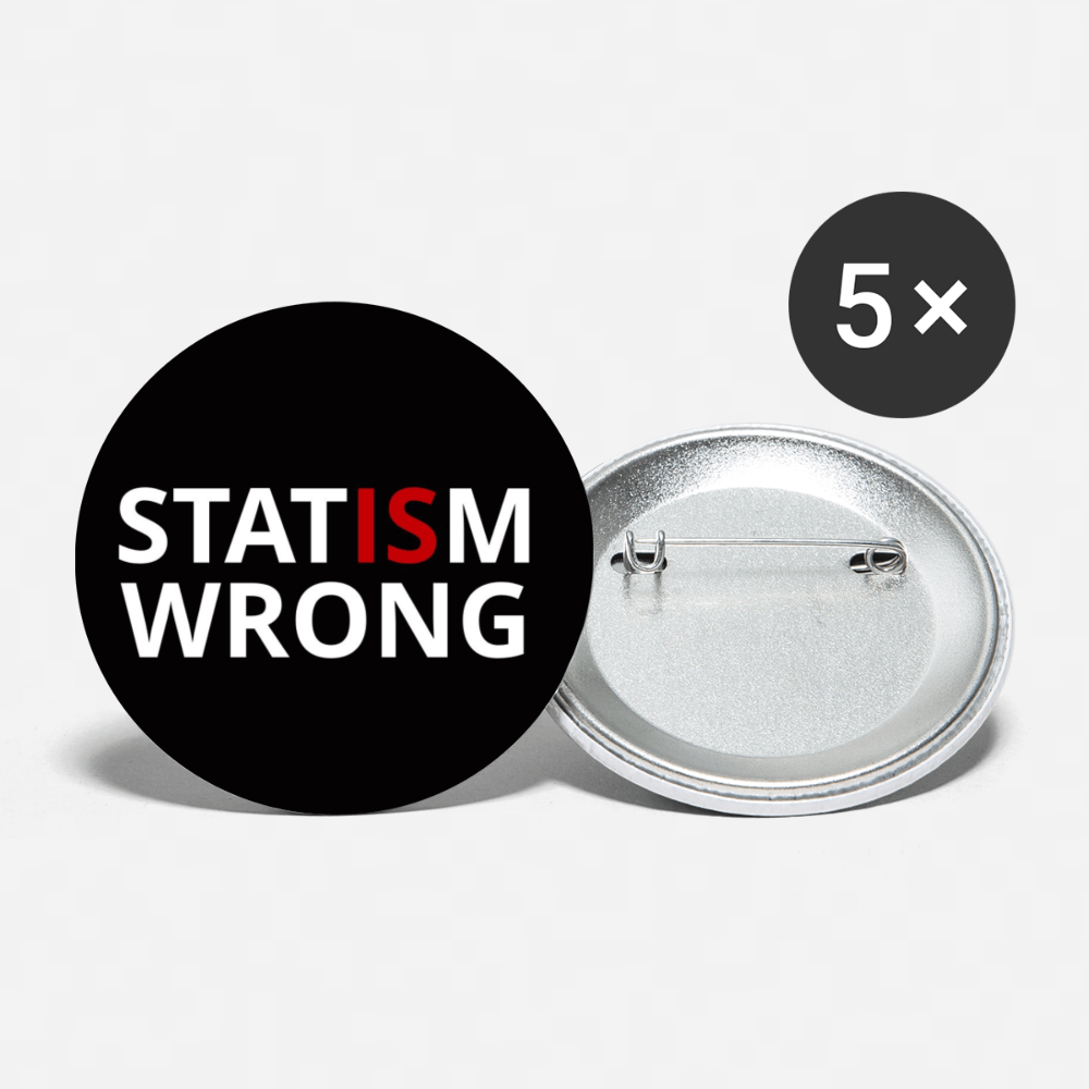Statism is Wrong Buttons large 2.2'' (5-pack) - Proud Libertarian - Proud Libertarian