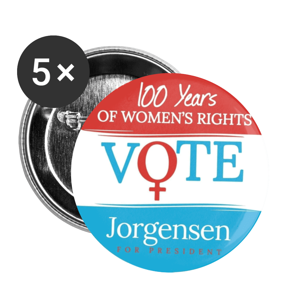 100 Years of Womens Rights Buttons large 2.2'' (5-pack) - Proud Libertarian - Proud Libertarian