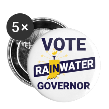 VOTE Rainwater Governor Buttons (White) small 1'' (5-pack) - Proud Libertarian - Donald Rainwater