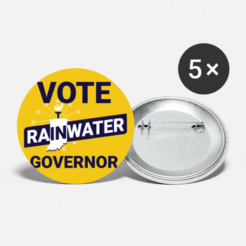 VOTE Rainwater Governor Buttons (Gold) small 1'' (5-pack) - Proud Libertarian - Donald Rainwater