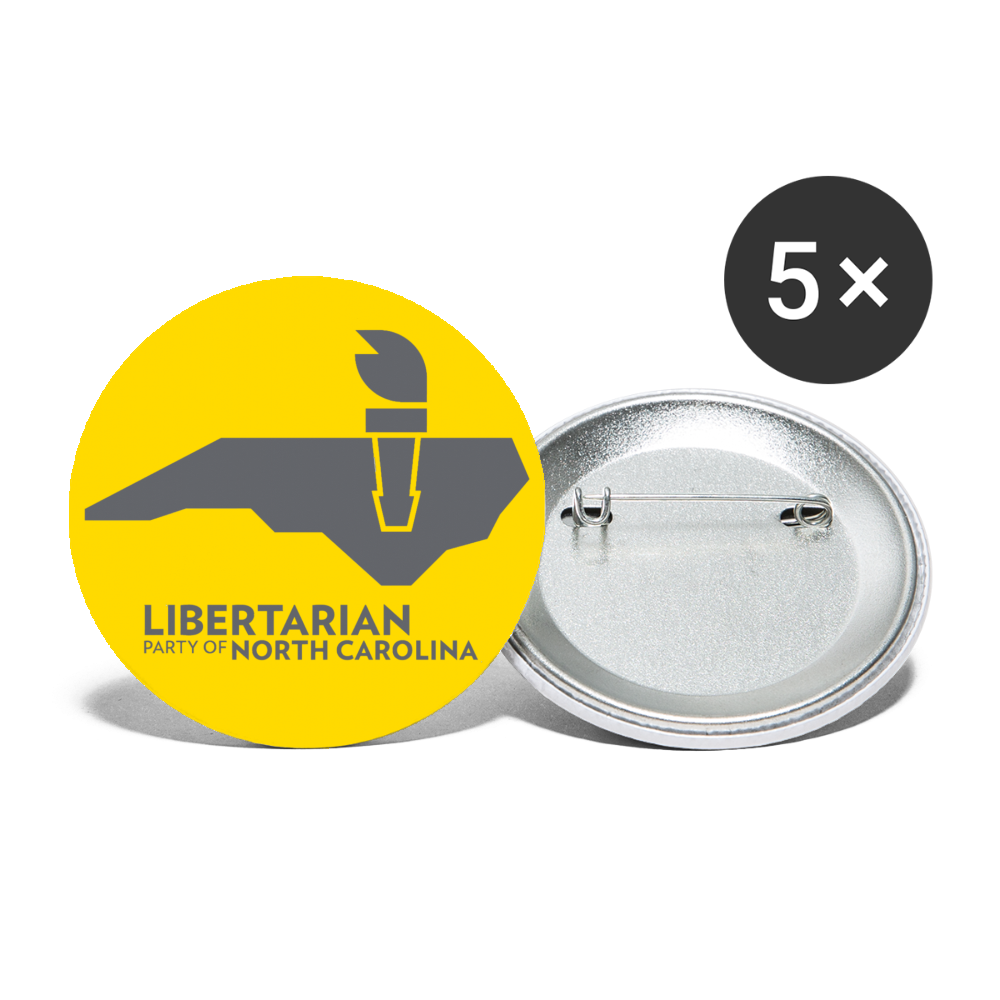 LPNC Buttons large 2.2'' (5-pack) - Proud Libertarian - Libertarian Party of North Carolina