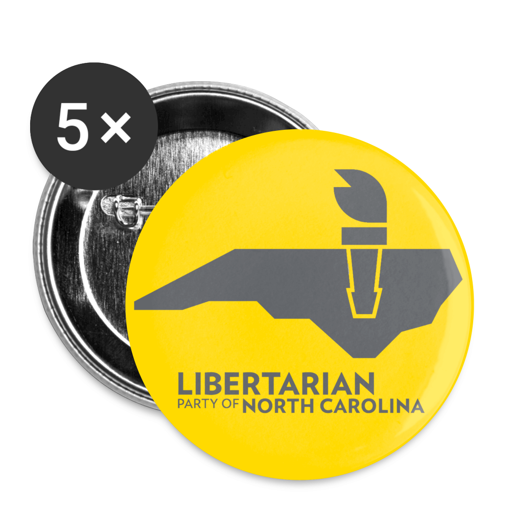 LPNC Buttons large 2.2'' (5-pack) - Proud Libertarian - Libertarian Party of North Carolina