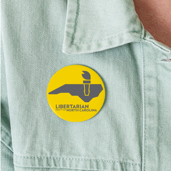 LPNC Buttons large 2.2'' (5-pack) - Proud Libertarian - Libertarian Party of North Carolina