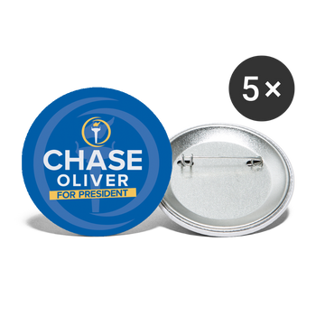 Chase Oliver for President Buttons large 2.2'' (5-pack) - white