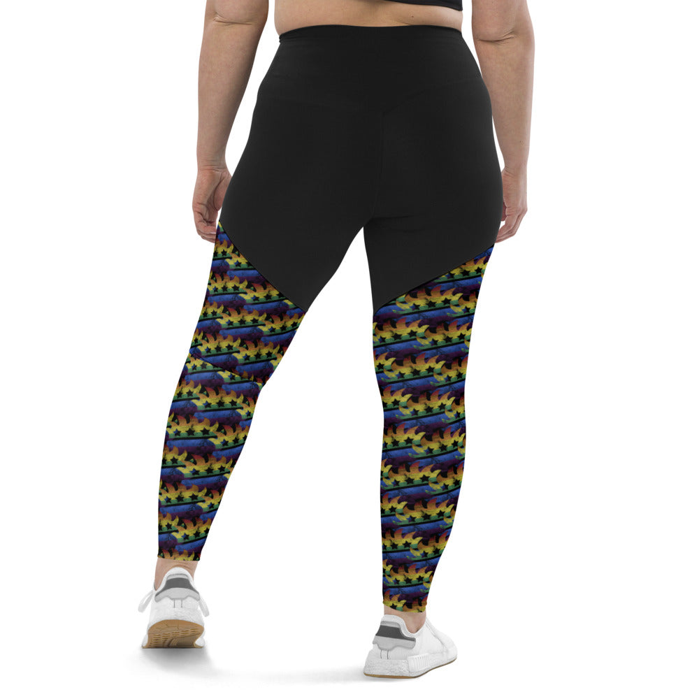 LGBTQ+ Libertarian Porcupine Sports Leggings - Proud Libertarian - Proud Libertarian