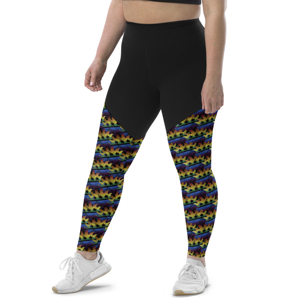 LGBTQ+ Libertarian Porcupine Sports Leggings - Proud Libertarian - Proud Libertarian