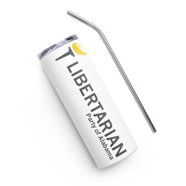 LP Alabama Dare Defend our rights Stainless steel tumbler - Proud Libertarian - Libertarian Party of Alabama
