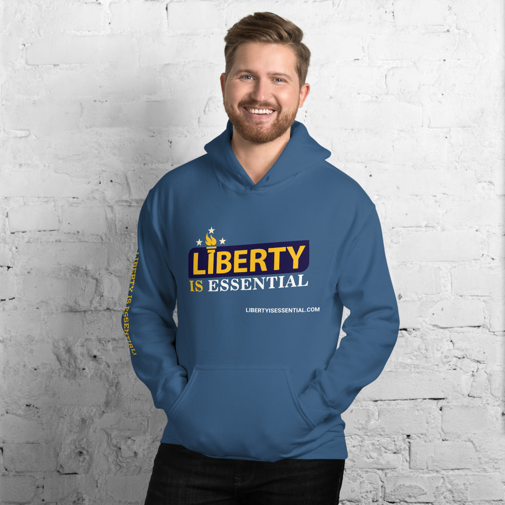 Liberty is Essential (logo) Unisex Hoodie - Proud Libertarian - Liberty is Essential