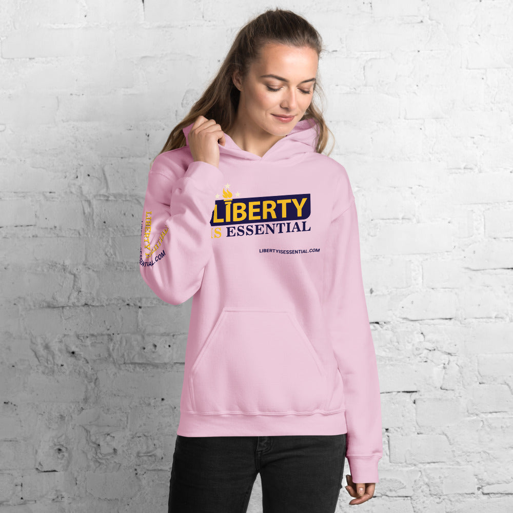 Liberty is Essential (logo) Unisex Hoodie - Proud Libertarian - Liberty is Essential