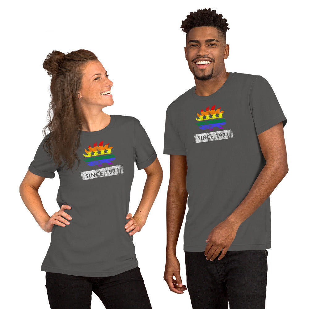 LGBTQ Pride Porcupine since 1971 Short-Sleeve Unisex T-Shirt - Proud Libertarian - Proud Libertarian