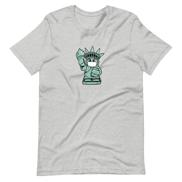 Masked Liberty Cartoon Short Sleeve Unisex T-Shirt - Proud Libertarian - Cartoons of Liberty