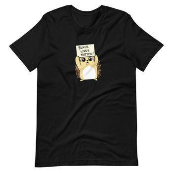 Black LIves Matter Cartoon Porcupine Short Sleeve Unisex T-Shirt - Proud Libertarian - Cartoons of Liberty