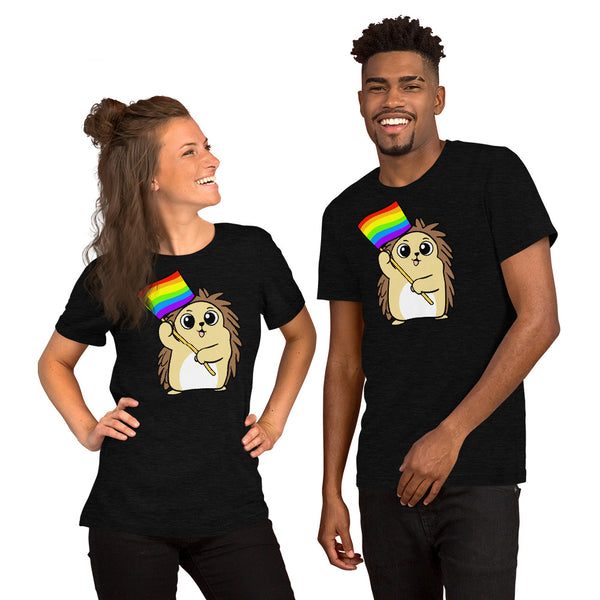 LGBTQ Cartoon Porcupine Short-Sleeve Unisex T-Shirt - Proud Libertarian - Cartoons of Liberty