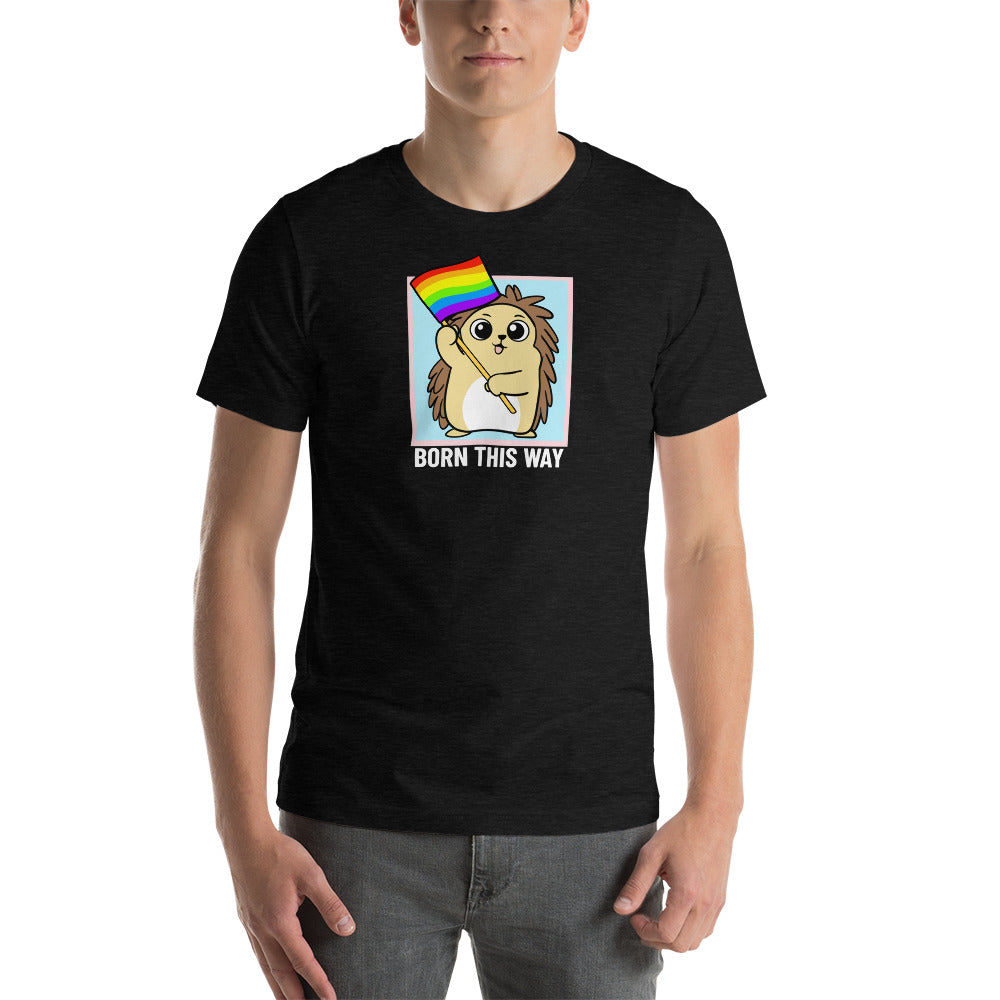 Born This Way LGBT Pride Cartoon Porcupine Short-Sleeve Unisex T-Shirt - Proud Libertarian - Cartoons of Liberty